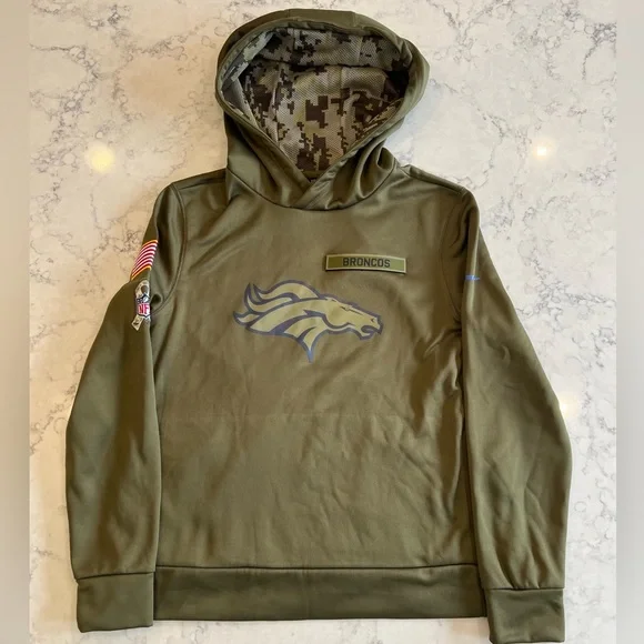 NIKE Youth XL Denver Broncos Military Hoodie